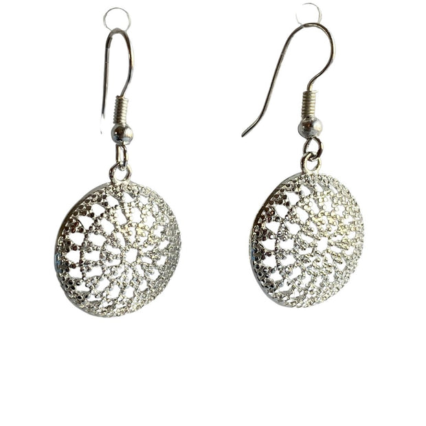 Sun Filigree Earrings silver