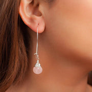 Teardrop Earrings silver and rose quartz