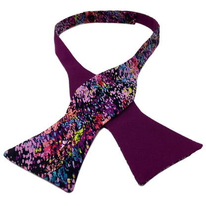 Splattered Plum Bow Tie