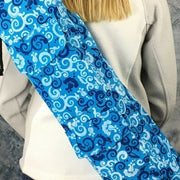 Yoga Mat Bag in Blue Floral Scroll Print