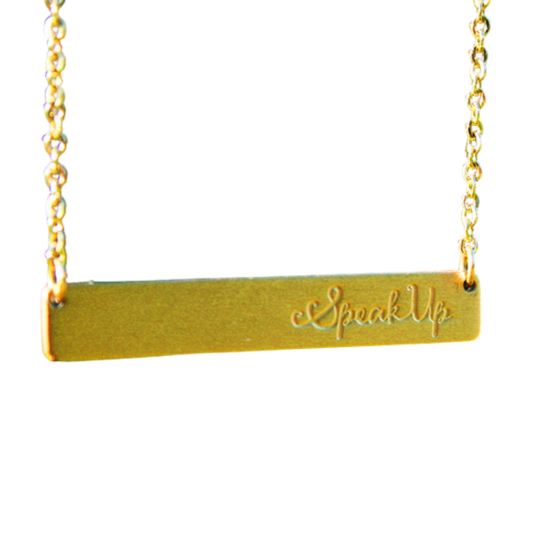 Speak Up Bar Necklace  Gold