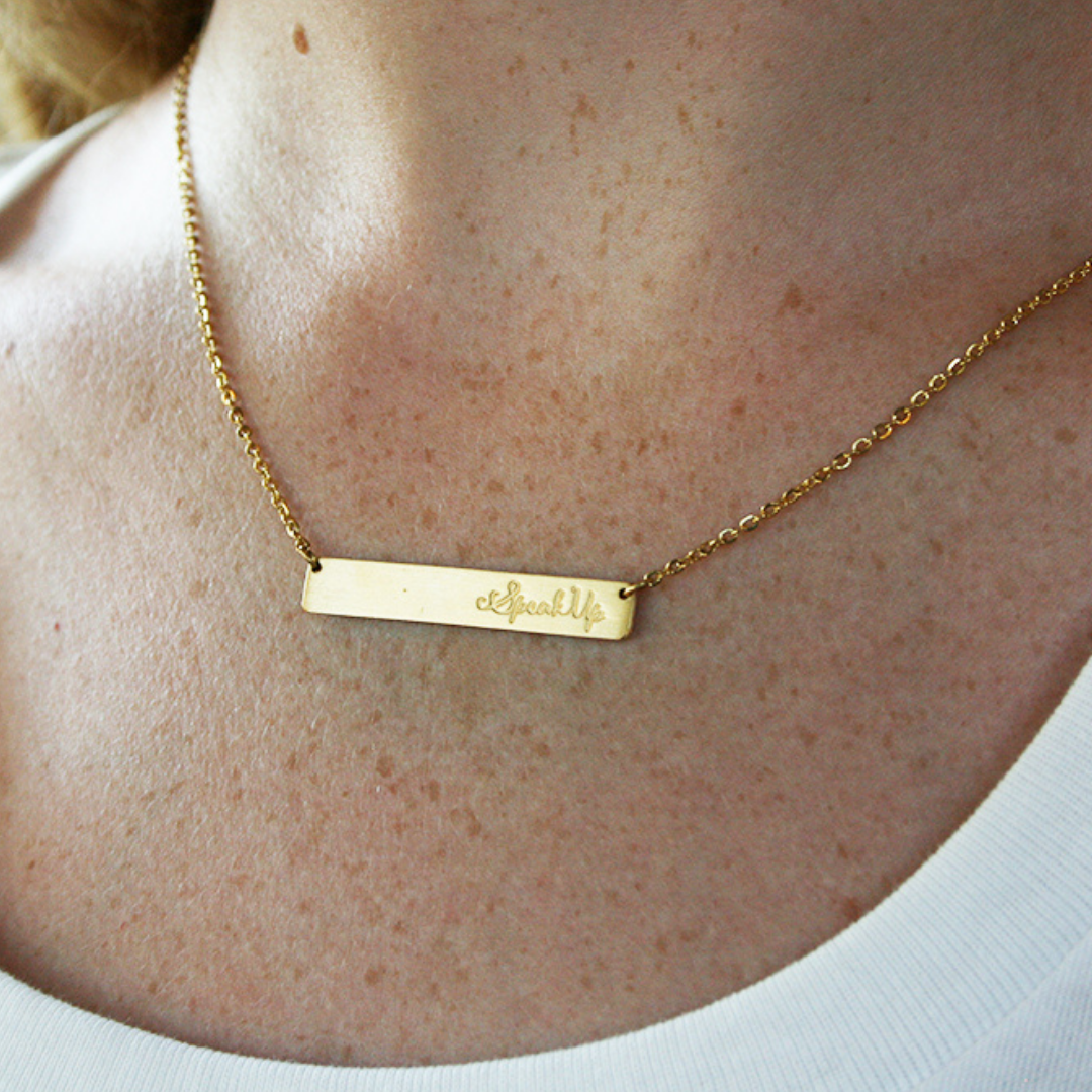 Speak Up Bar Necklace Gold