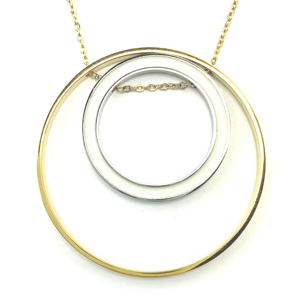 Lisa Two Tone Circle Necklace 